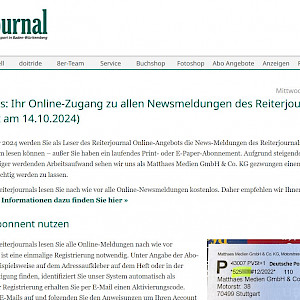 Wissenswert - Reiterjournal-Onlinemeldungen